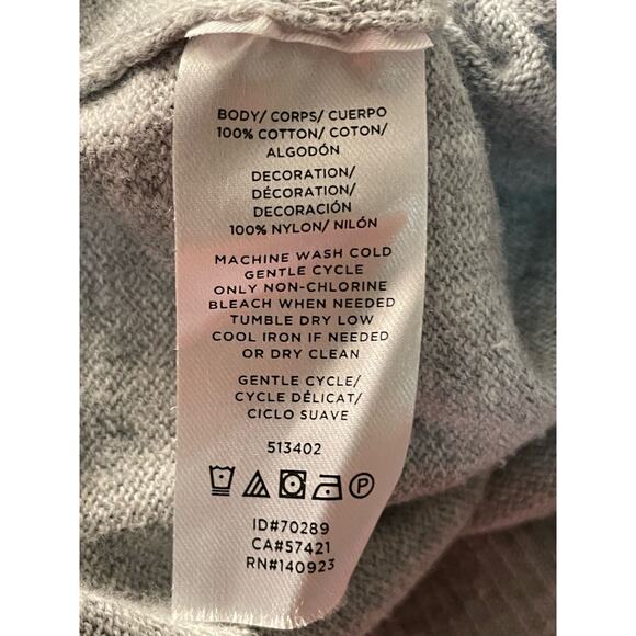 Loft outlet‎ medium sweater gray white 100% cotton - Picture 7 of 7